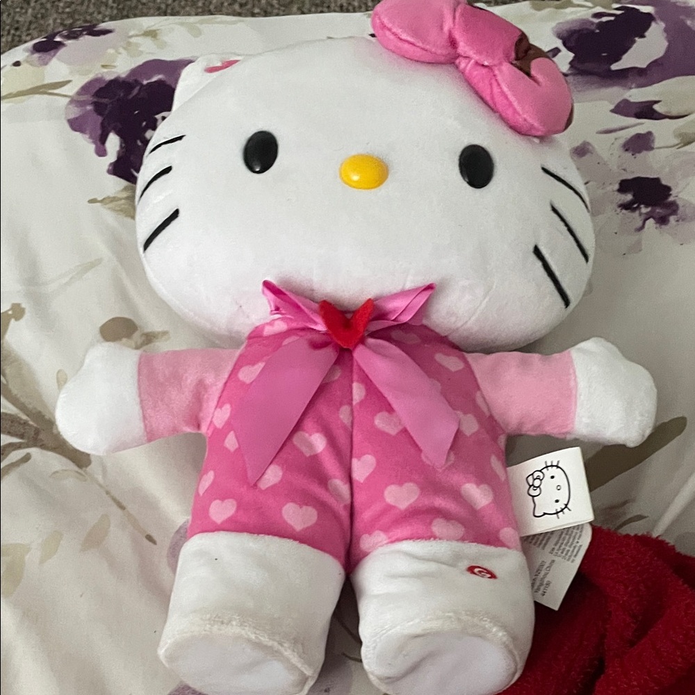 Hello Kitty Pink and White Heart Plush